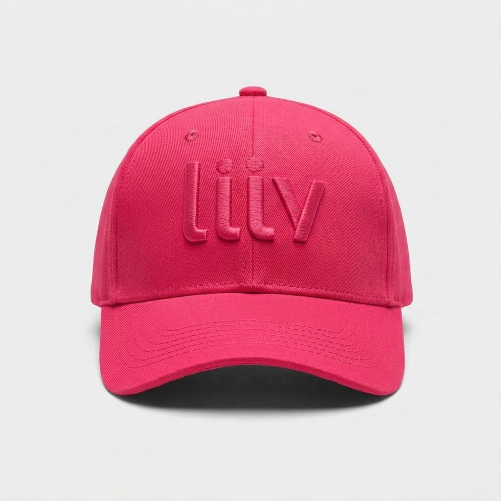 Boné pink com liiv bordado
