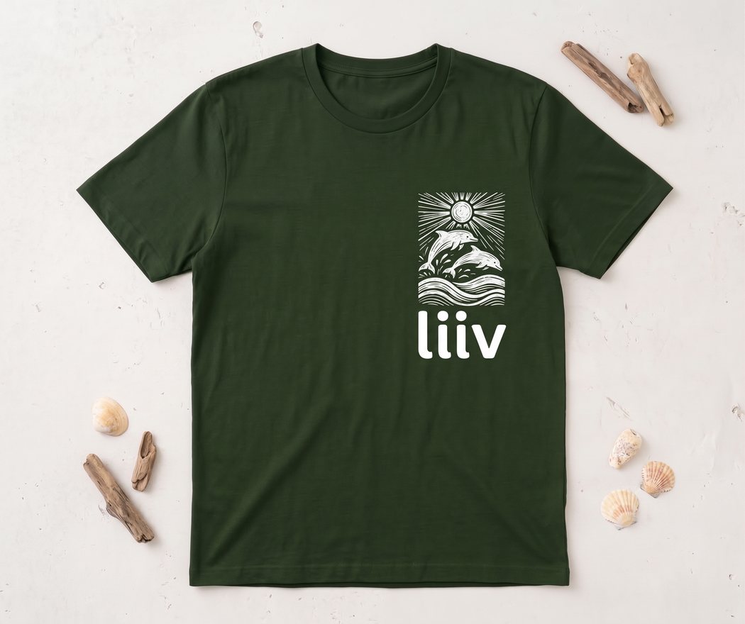 Camiseta verde liiv nature com ilustração